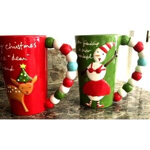 Christmas Mugs by Sandra Magsamen Lot OF 2